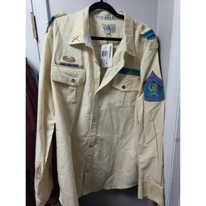 VINTAGE Cavi Military Style Shirt Mens 4XL yellow Button Up Sailor NWT